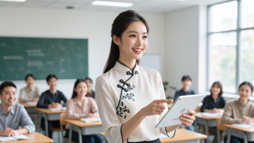 职业技能培训课堂，老师在讲解技术要点，学员认真听讲做笔记，专业的培训环境